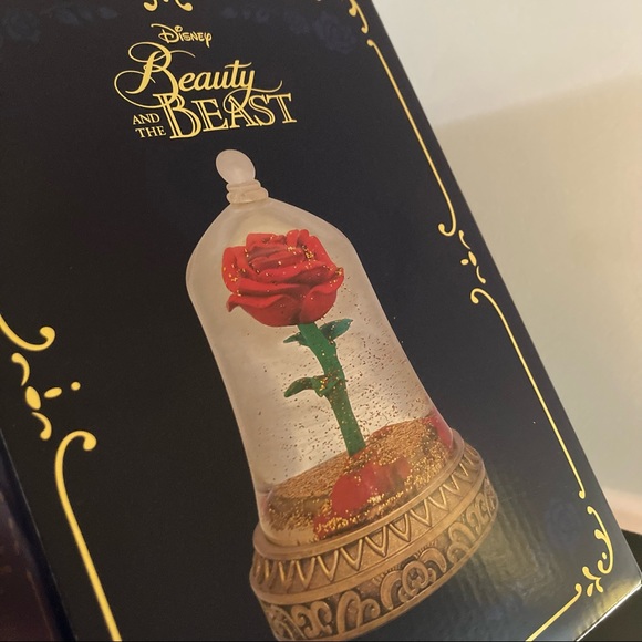 NEW Beauty and the Beast Enchanted Rose Snowglobe Disney Belle Collector’s Item - Picture 5 of 10